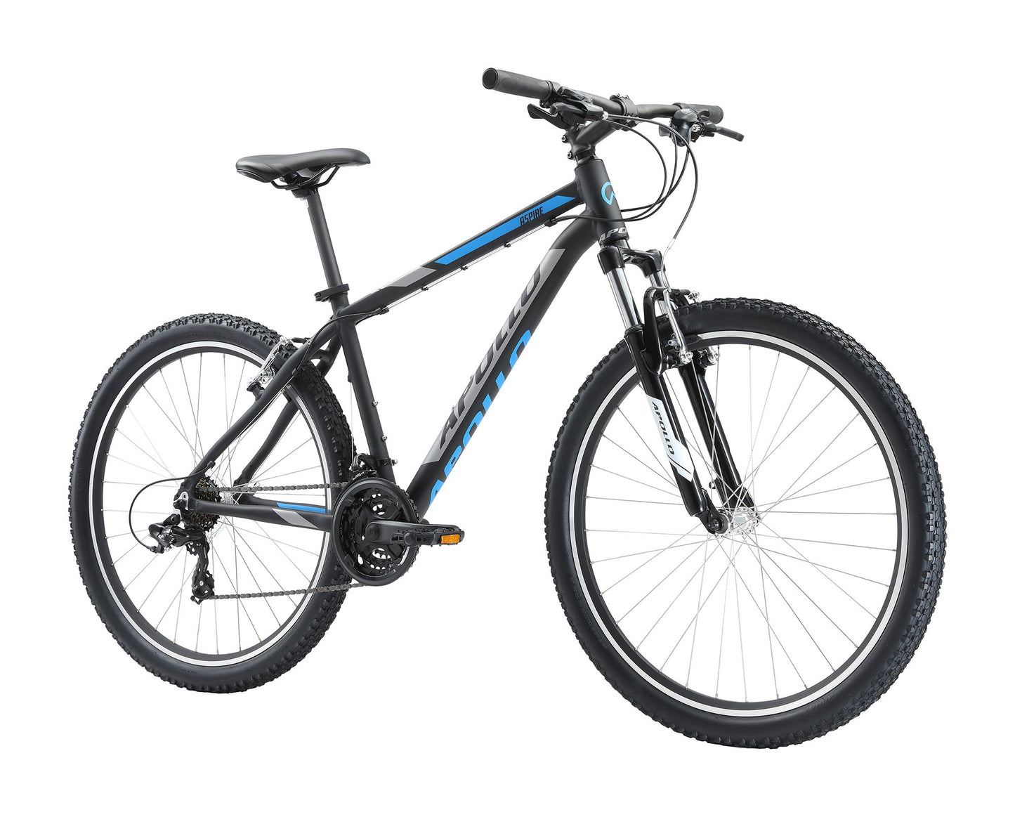 Apollo Aspire 10 Recreational MTB (Matte Black / Chrome Blue) Apollo