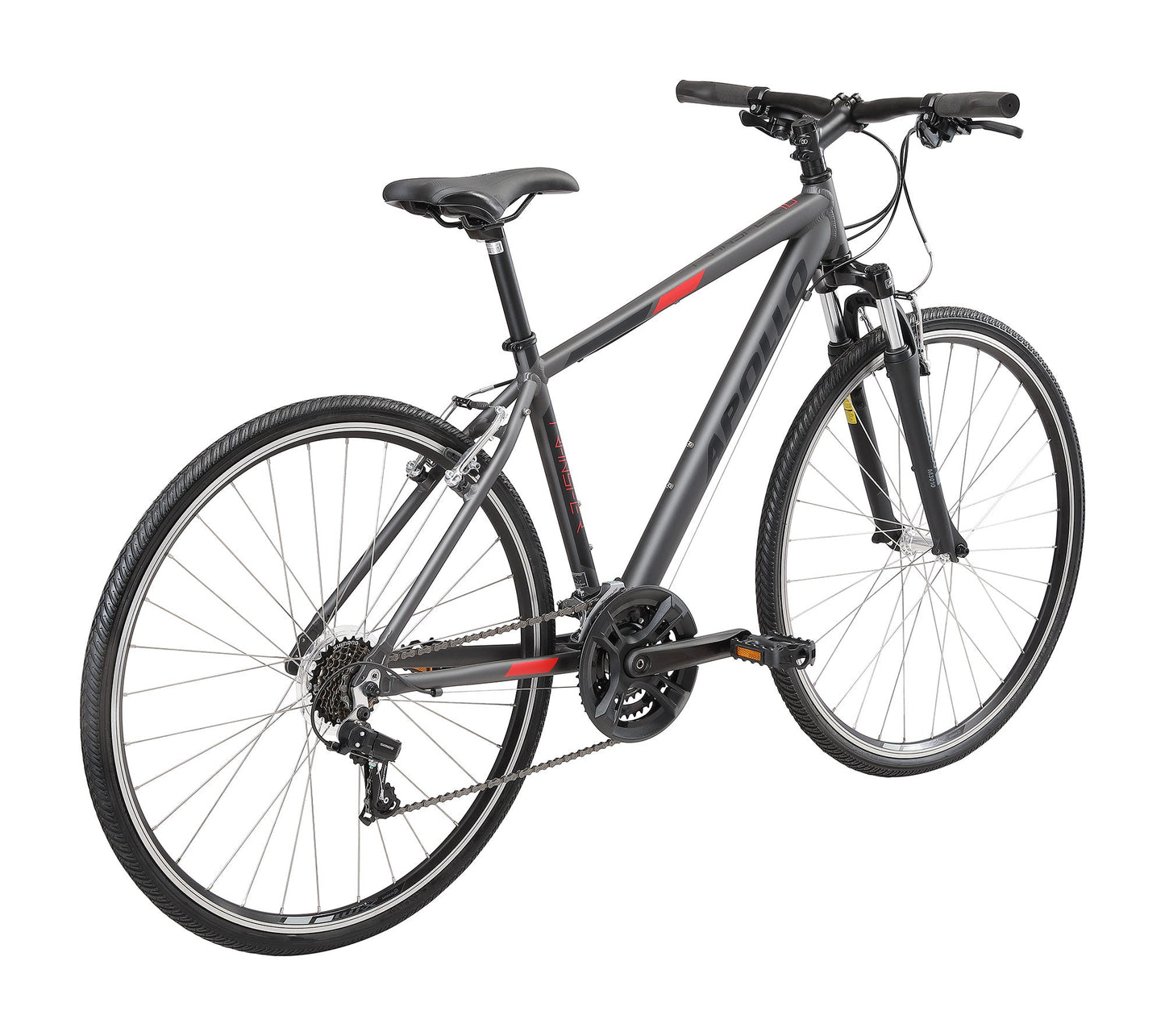 Apollo Transfer 10 - Urban Bike (Matte Charcoal / Black / Red) Apollo