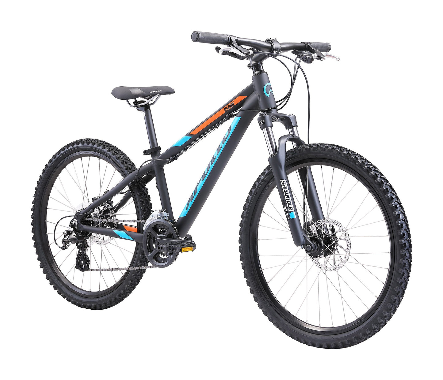 Apollo Aspire 24 - Youth MTB (Matte Black / Blue / Orange) Apollo