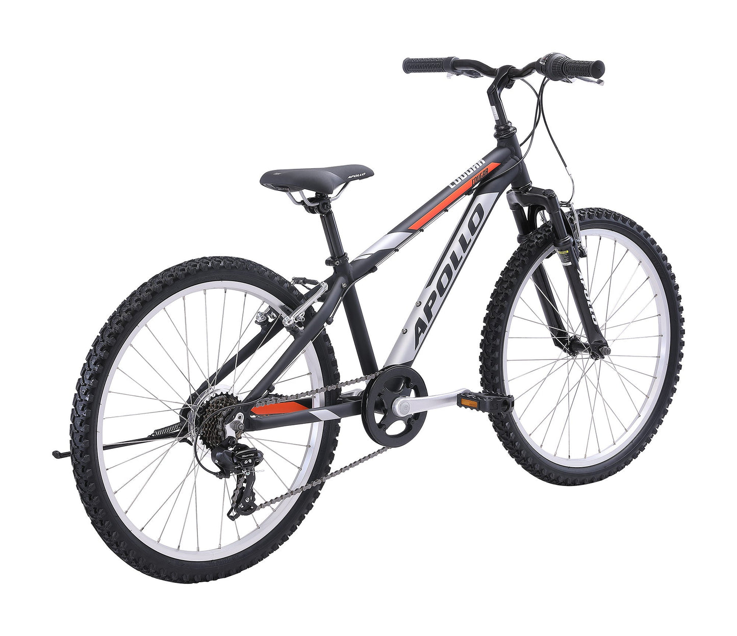 Apollo Cougar - 24" Youth Bike (Matte Black / Silver / Orange) Apollo
