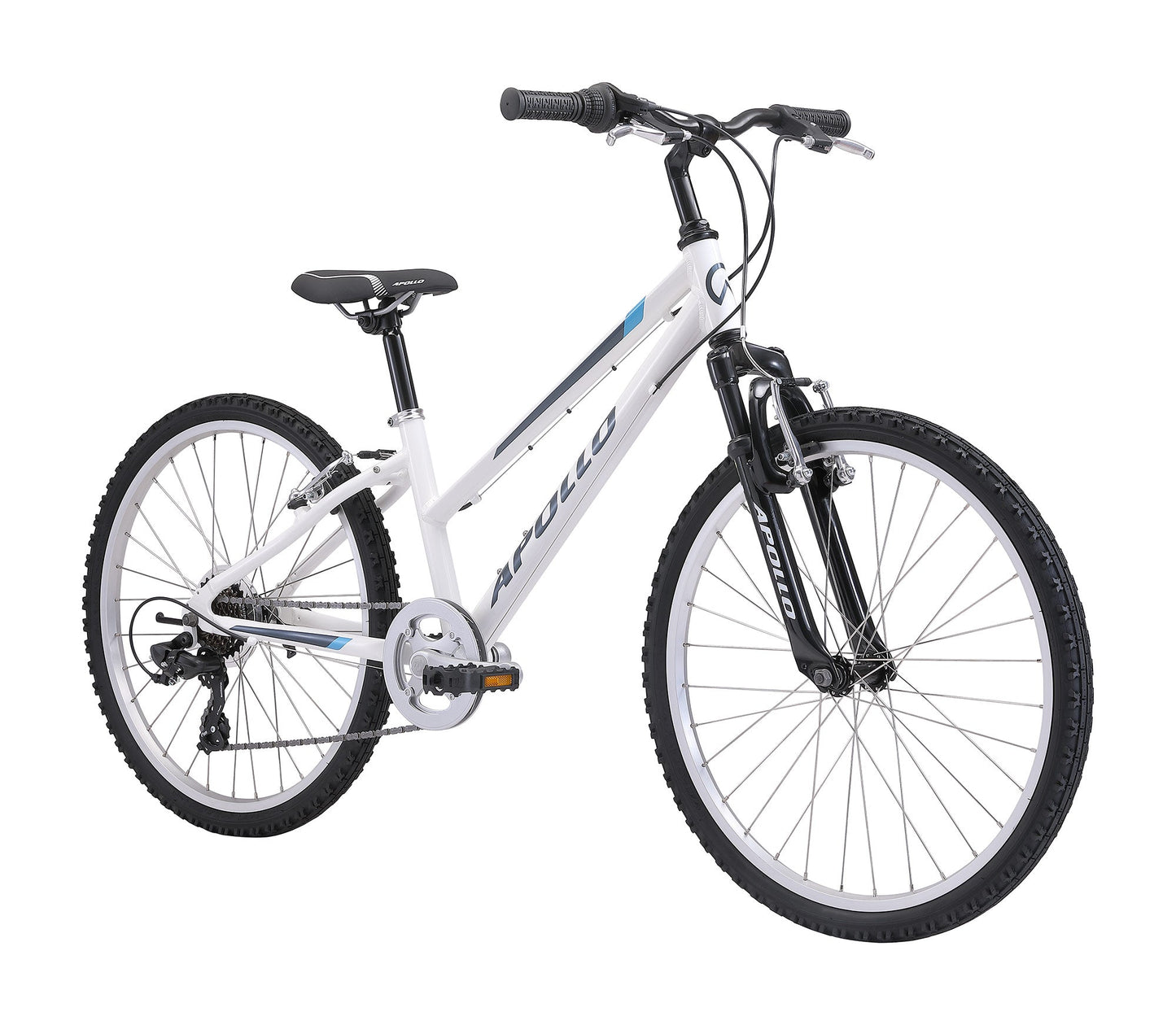 Apollo Paris - 24" Youth Bike (Gloss White / Charcoal / Turquoise) Apollo
