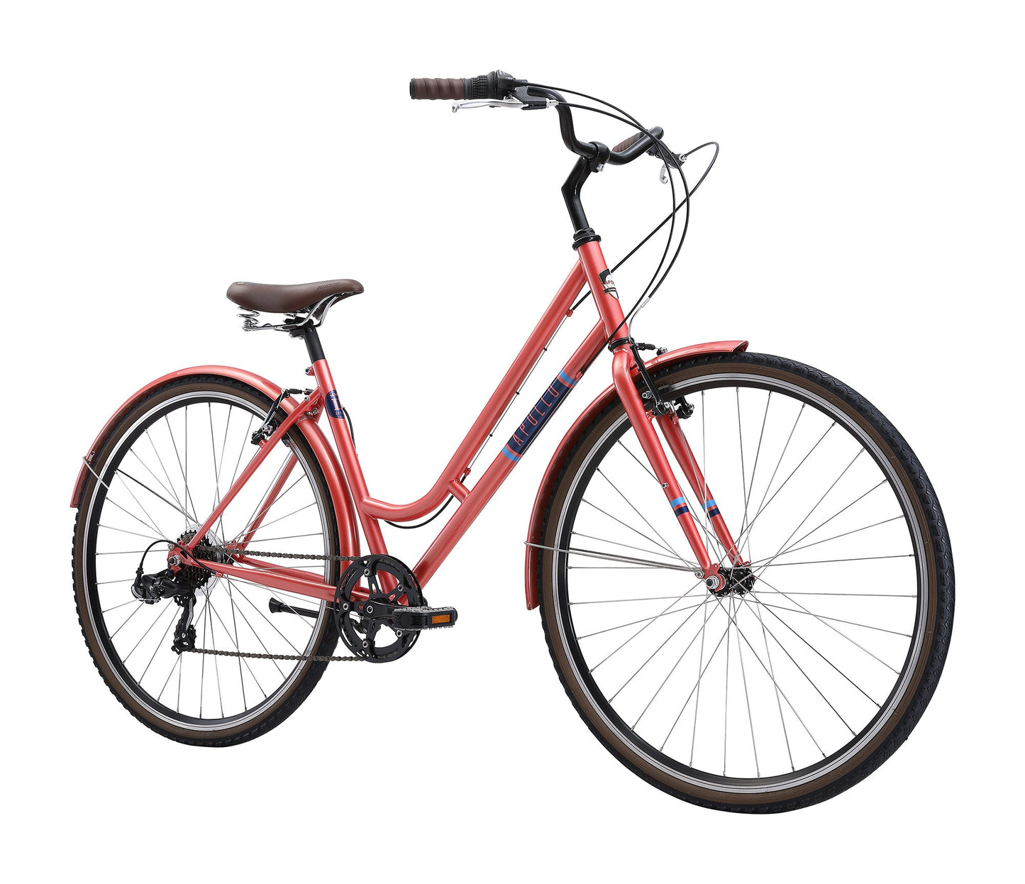 Apollo Mark II WS - Womens Urban Bike (Peach / Navy Blue / Sky Blue) Apollo