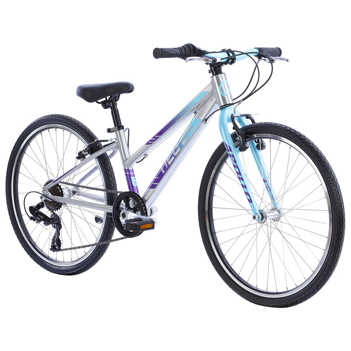Neo+ 24 7s Girl's Bike (Brushed Alloy / Ice Blue, Purple Fade) Neo