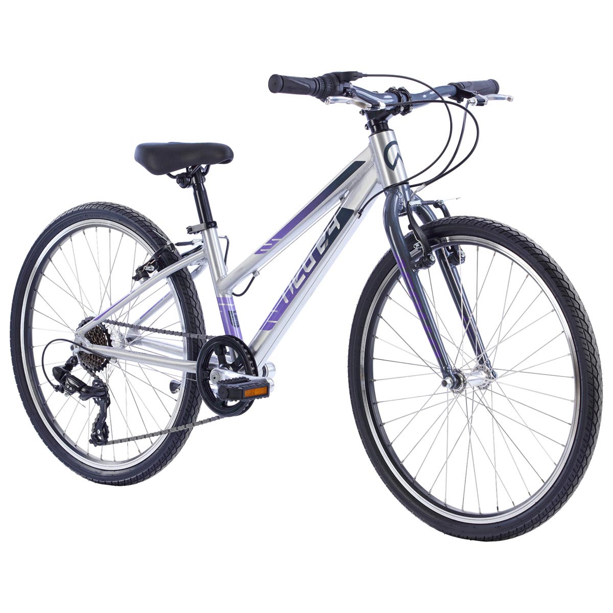 Neo+ 24 7s Girl's Bike (Brushed Alloy / Charcoa, Lavender Fade) Neo