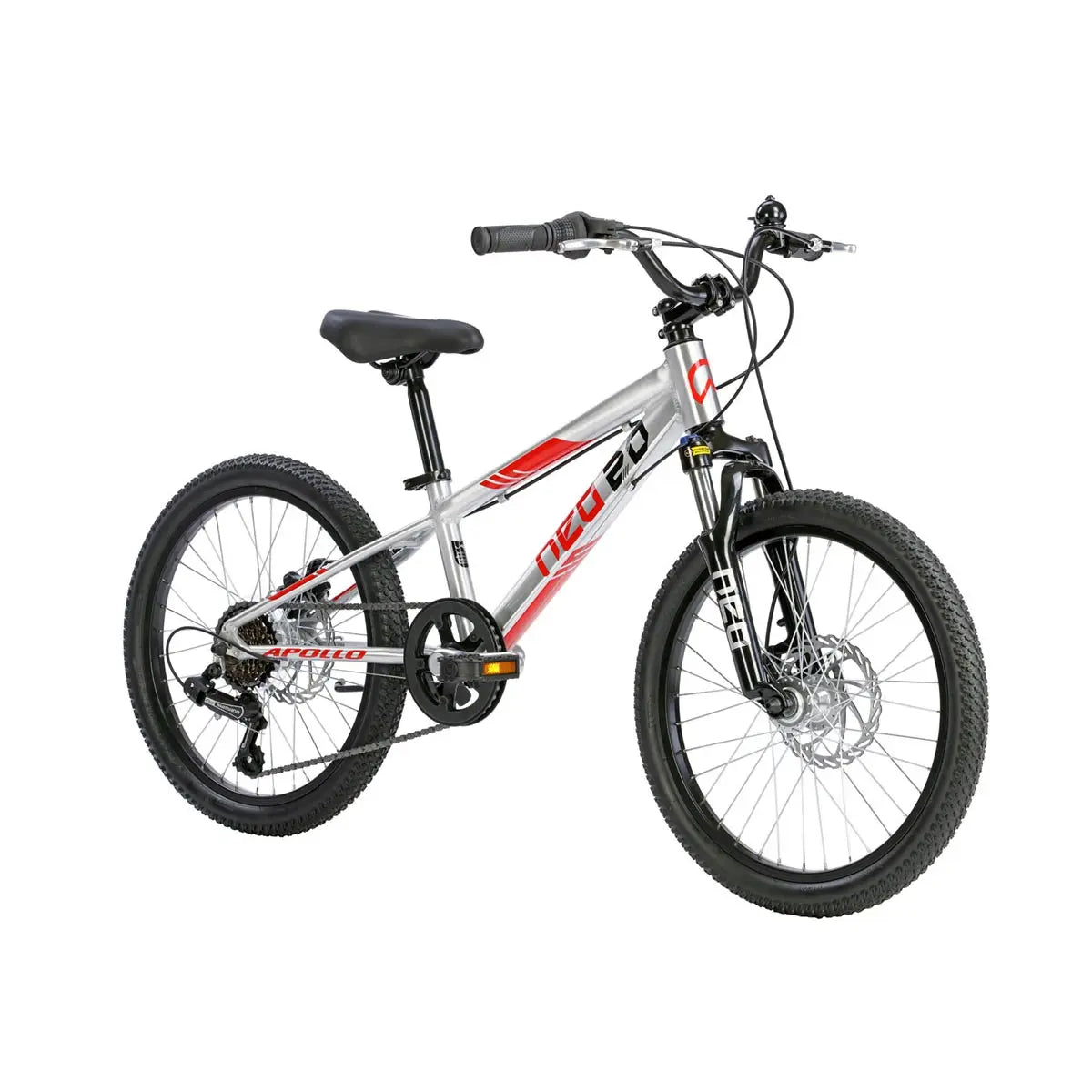 Neo Disc+ 20 6s Boy's Bike (Brushed Alloy / Red / Black) - The Bicycle Company