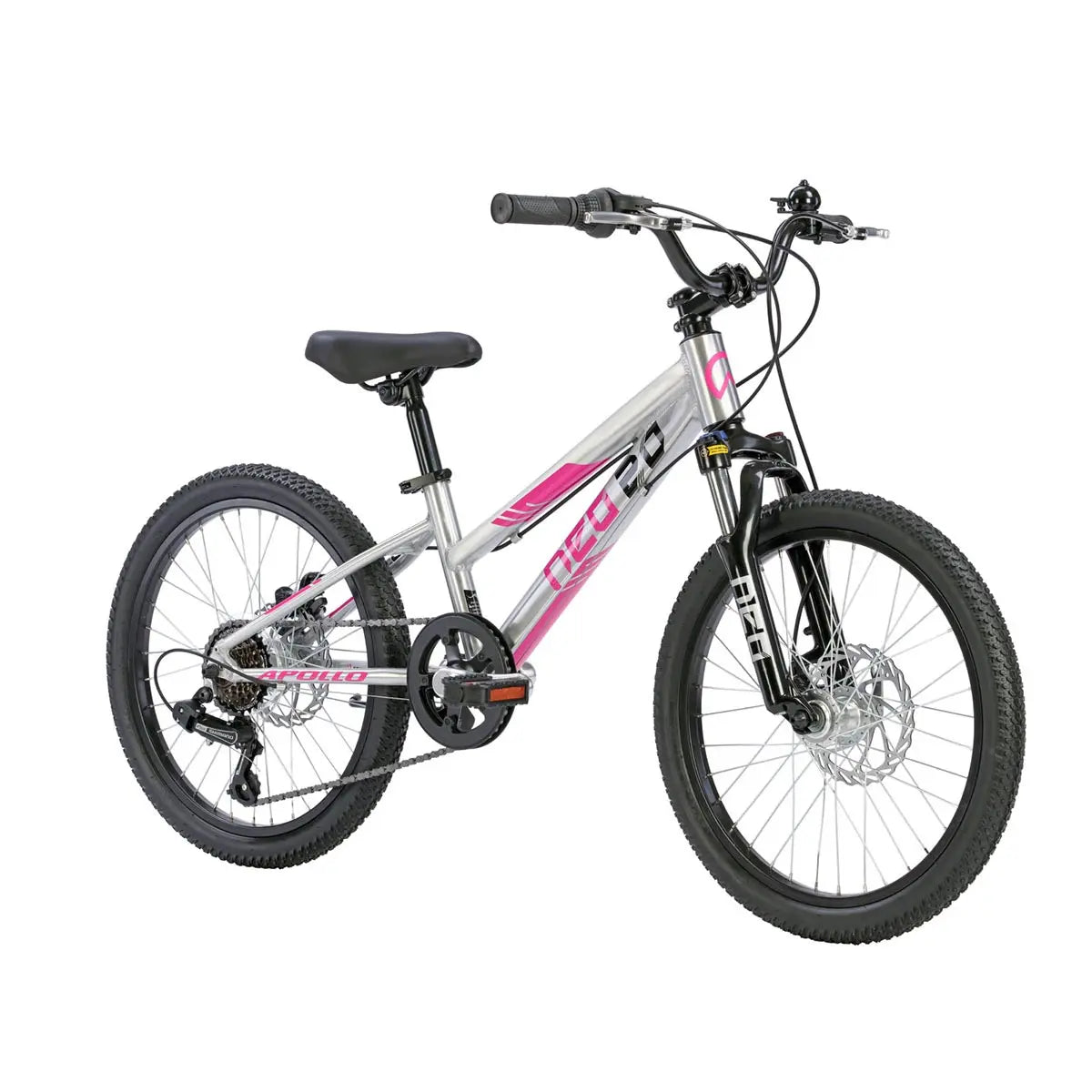 Neo Disc+ 20 6s Girl's Bike (Brushed Alloy / Pink / Black) - The Bicycle Company