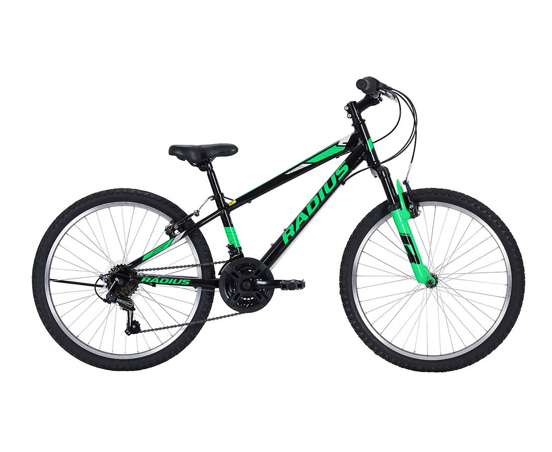 Radius Axis AL 24" Youth Bicycle (Gloss Black / Neon Green / Chrome) Radius