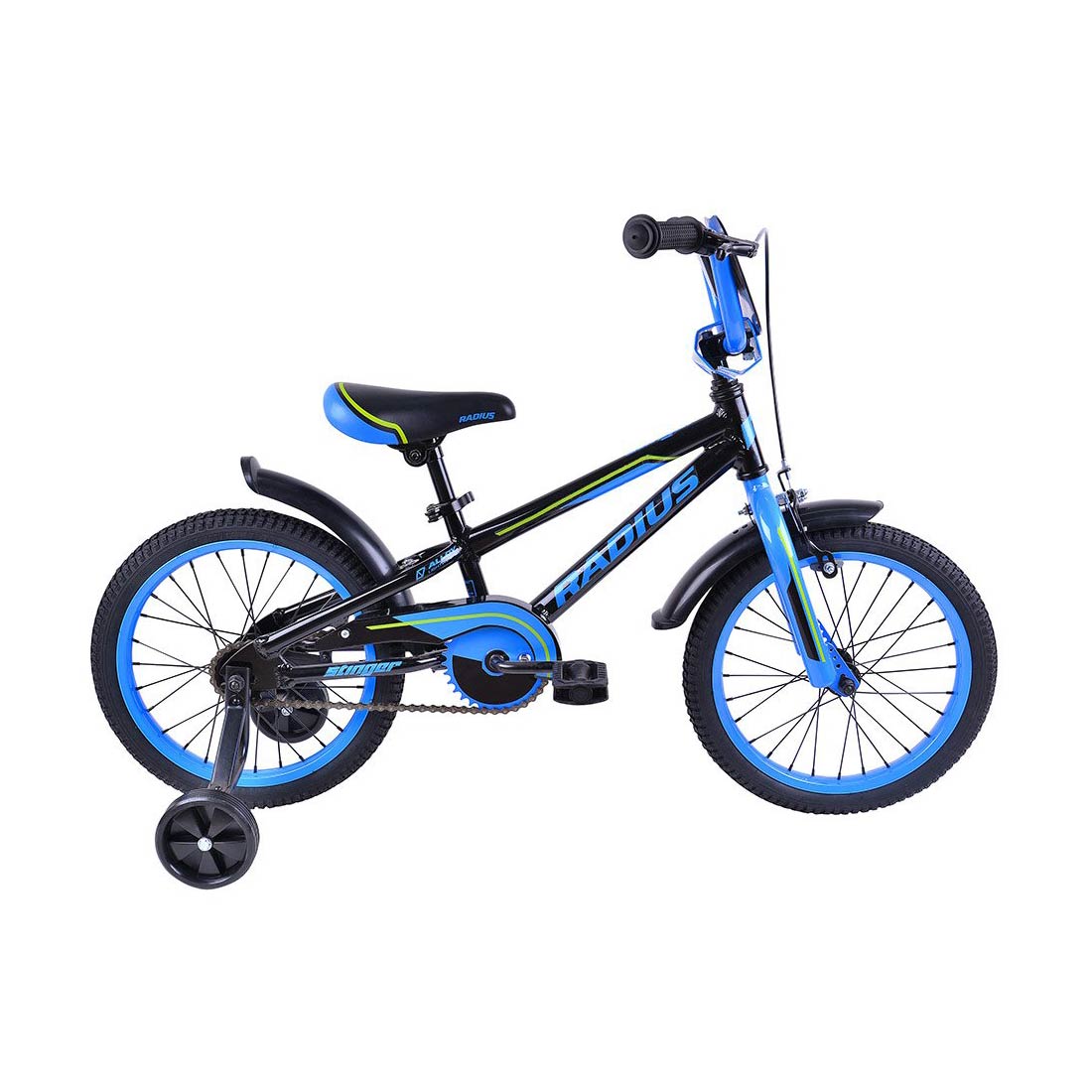 Radius Stinger AL 16" Juvenile Bicycle (Gloss Black / Blue / Lime) Radius