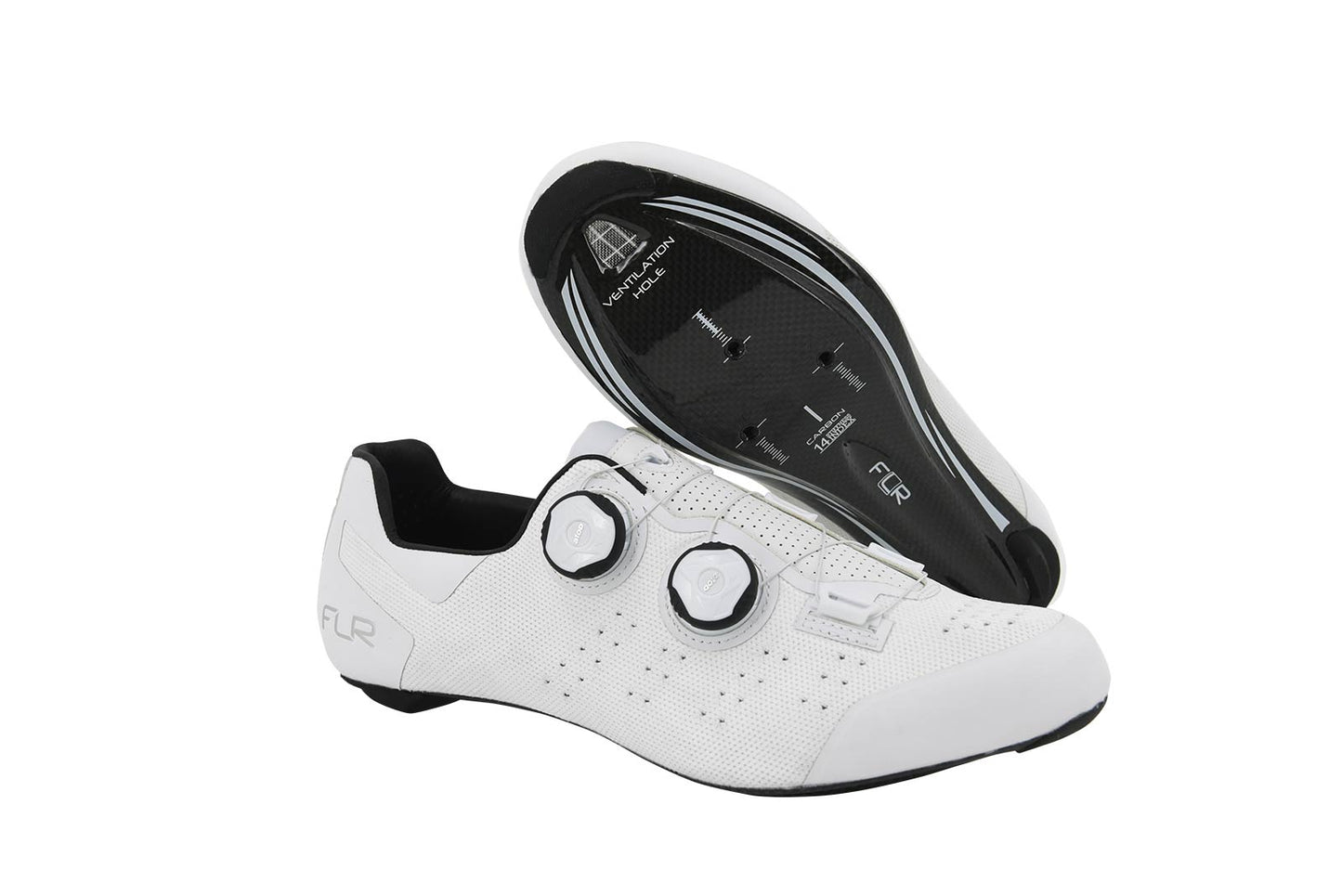 FLR FNT-9 Knit Carbon Sole Road Shoe (White) FLR