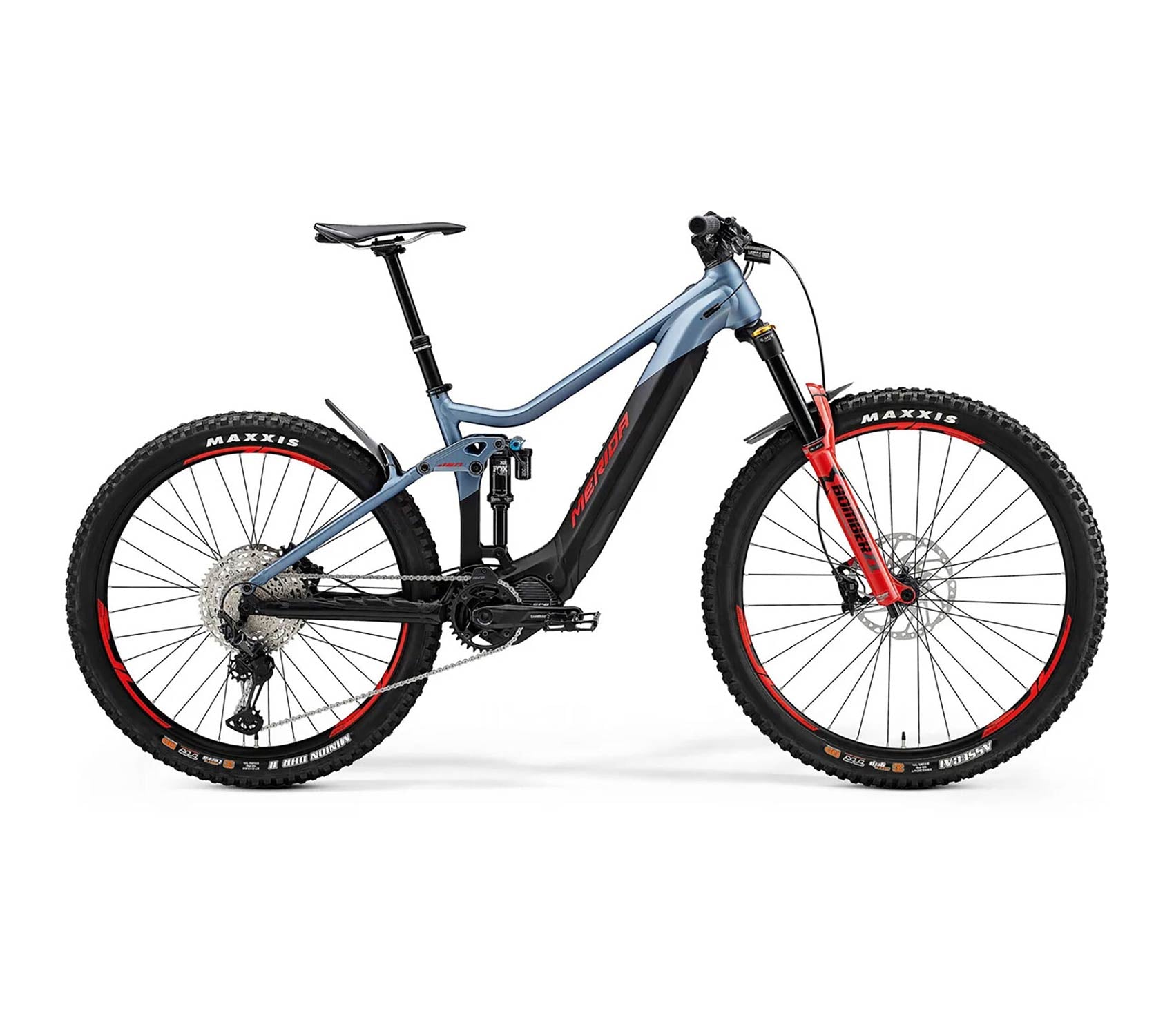 merida e-mountainbikes Merida eONE-SIXTY 700 E-MTB Matt Steel Blue/Black (Red) – The Bicycle Company