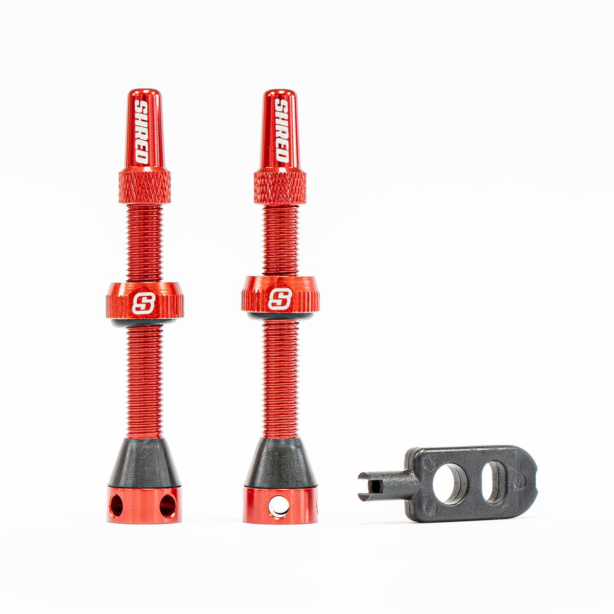 Shred Tubeless Valves Set - 50mm Red Shred