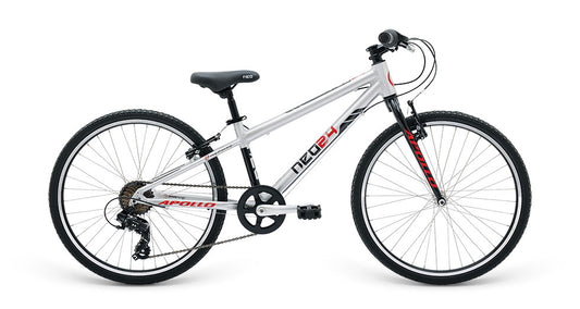 Neo 24 7s Boys Bike (Brushed Alloy / Black / Red)