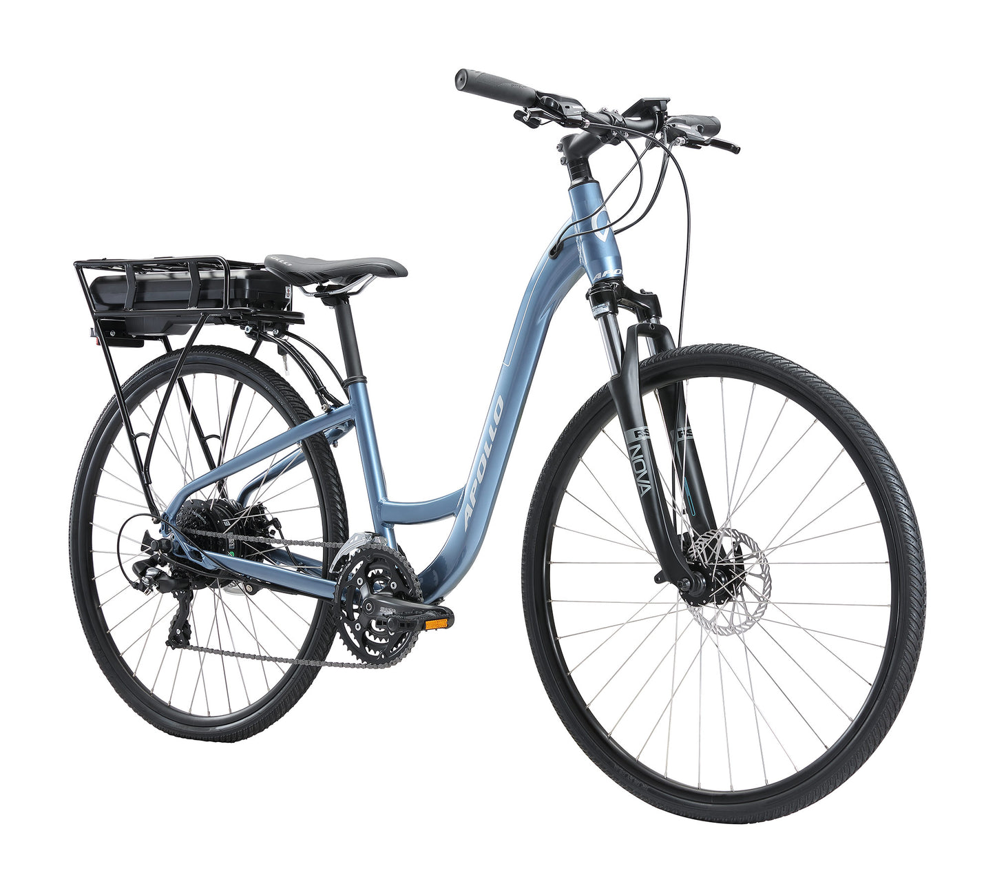 Apollo Eon Comfort 10 E-Bike (Gloss Slate / Chrome)