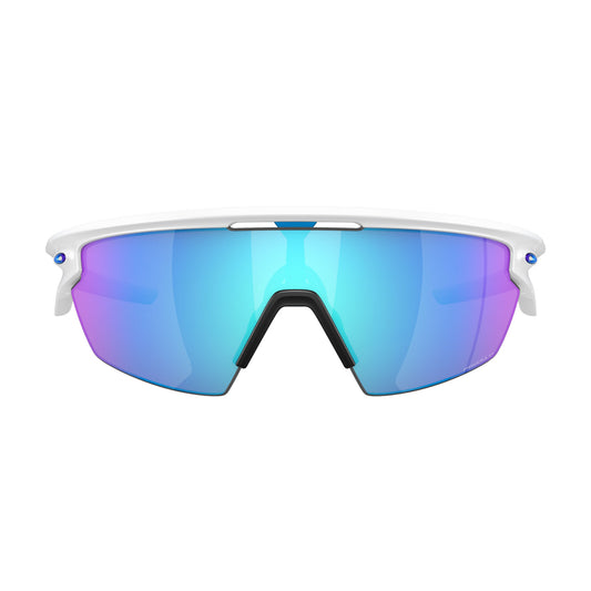 Oakley Sphaera Cycling Glasses (Matte White / Prizm Sapphire Polarised)