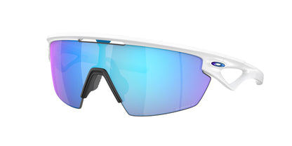 Oakley Sphaera Cycling Glasses (Matte White / Prizm Sapphire Polarised)