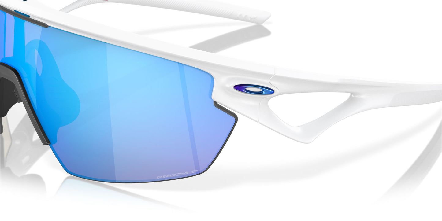 Oakley Sphaera Cycling Glasses (Matte White / Prizm Sapphire Polarised)