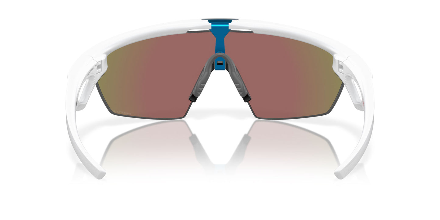 Oakley Sphaera Cycling Glasses (Matte White / Prizm Sapphire Polarised)