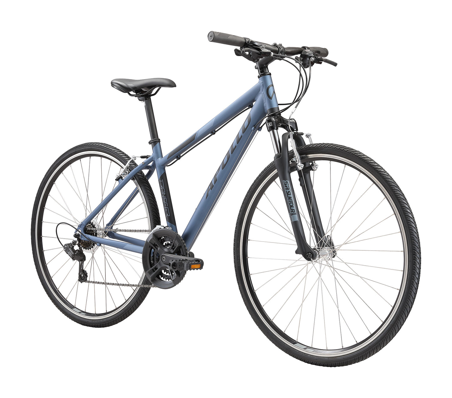 Apollo Transfer 10 WS - Womens Urban Bike (Matte Slate / Black / Ice Blue)