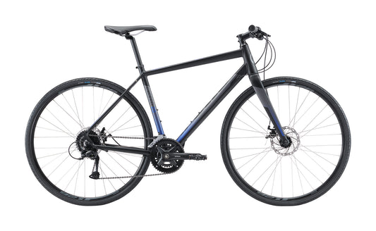 Apollo Exceed 20 Disc - Flat Bar Road Bike (Matte Black / Charcoal / Blue)