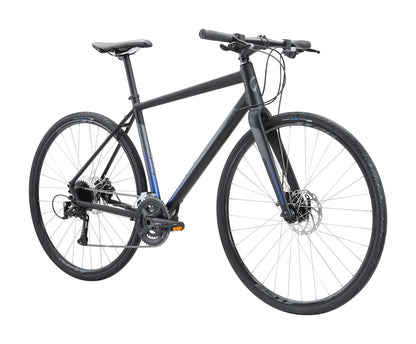 Apollo Exceed 20 Disc - Flat Bar Road Bike (Matte Black / Charcoal / Blue)