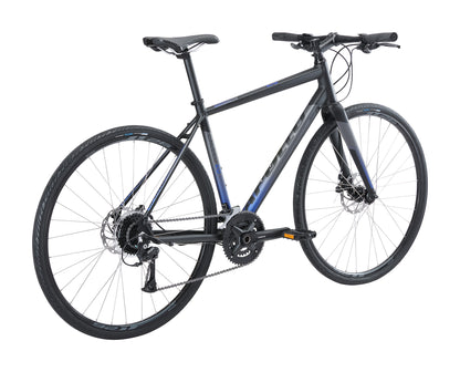 Apollo Exceed 20 Disc - Flat Bar Road Bike (Matte Black / Charcoal / Blue)