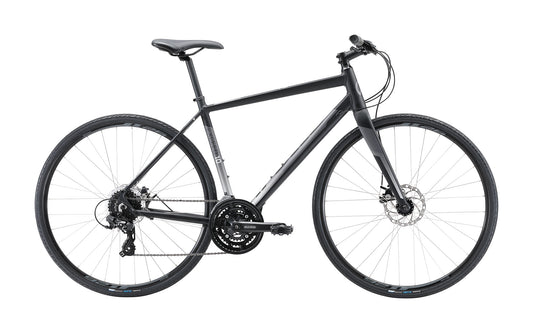 Apollo Exceed 10 Disc - Flat Bar Road Bike (Matte Black / Charcoal / Silver)