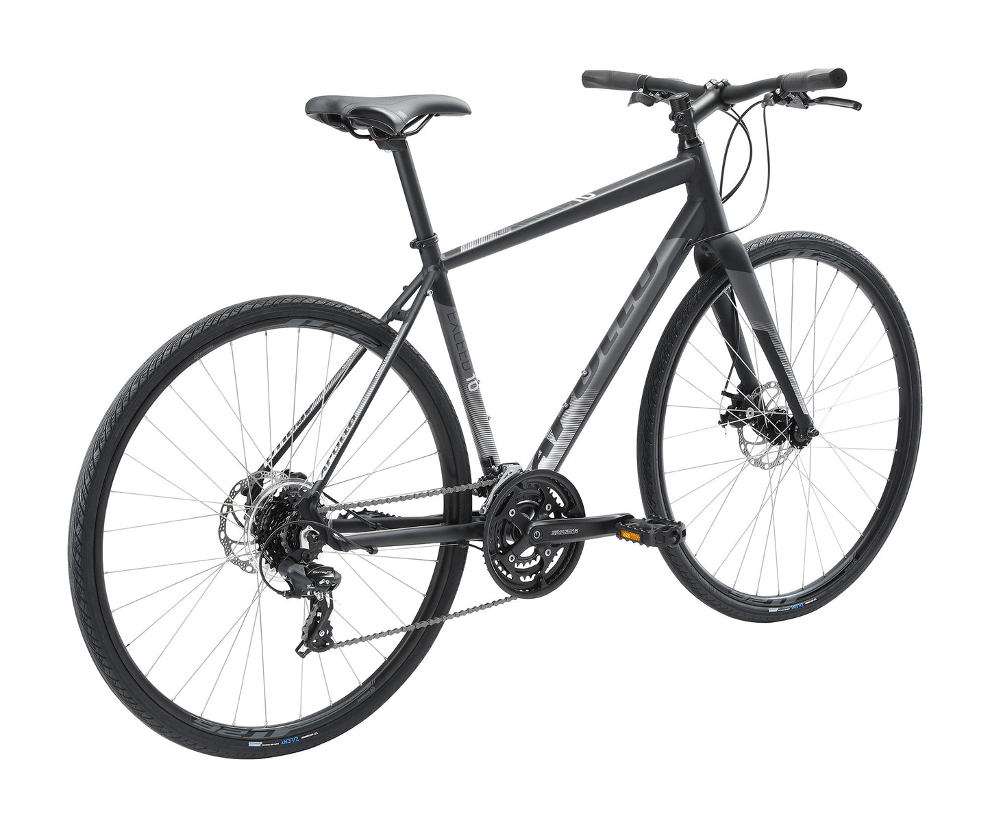 Apollo Exceed 10 Disc - Flat Bar Road Bike (Matte Black / Charcoal / Silver)