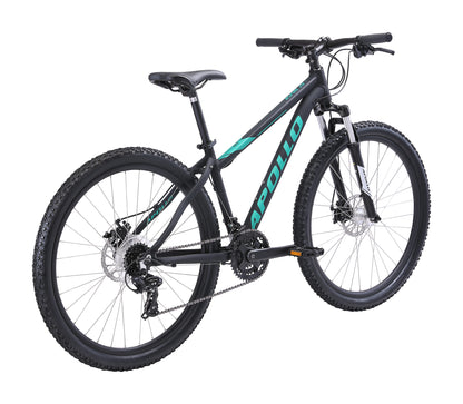 Apollo Aspire 20 WS - Womens 27.5" Recreational MTB (Matte Black / Turquoise)