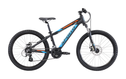 Apollo Aspire 24 - Youth MTB (Matte Black / Blue / Orange)