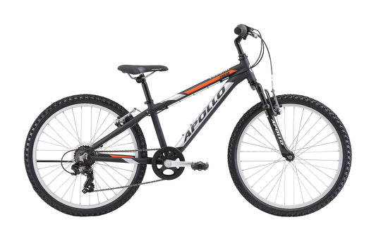 Apollo Cougar - 24" Youth Bike (Matte Black / Silver / Orange)