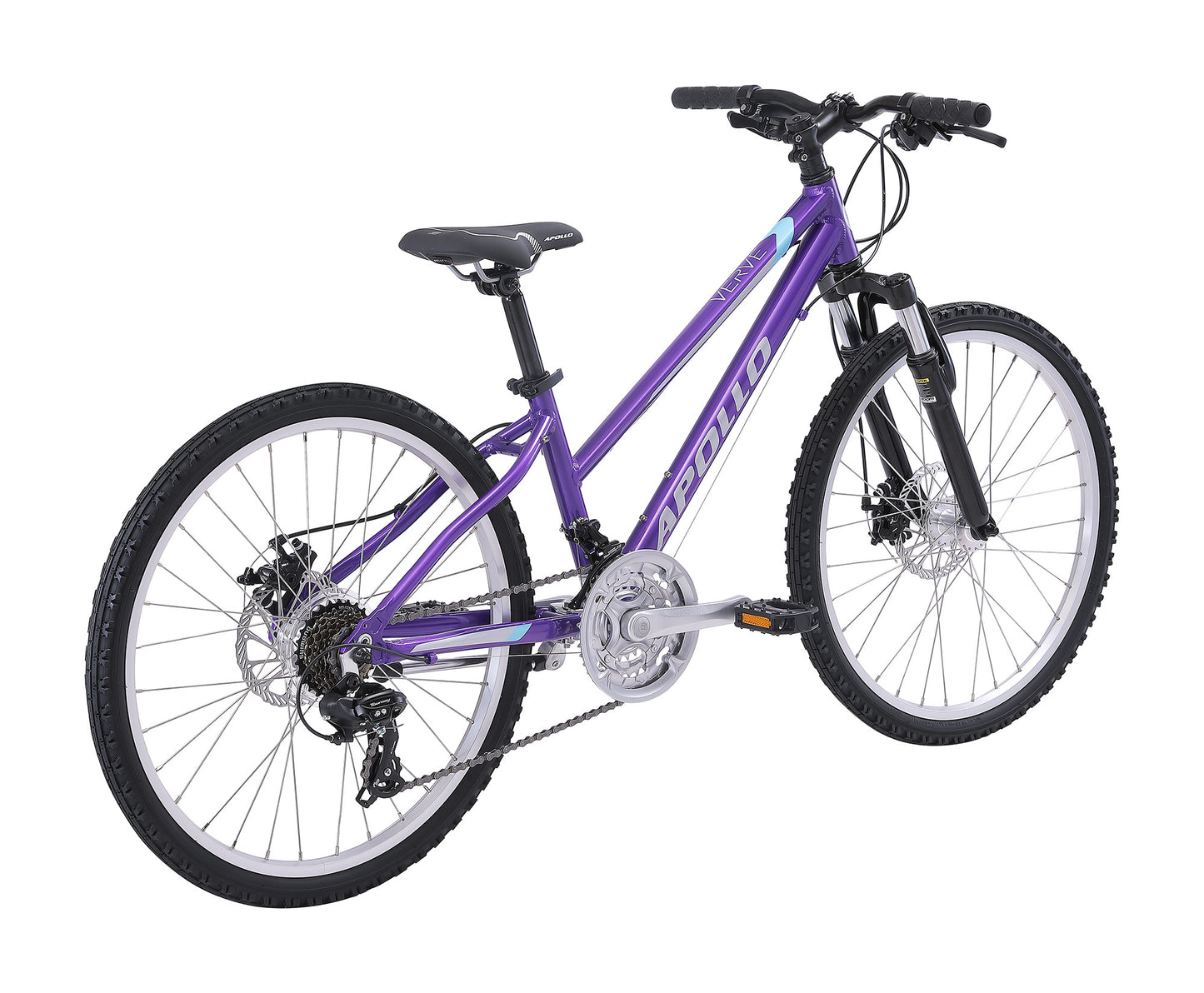 Apollo Verve - 24" Youth Bike (Gloss Purple / Silver / Sky Blue)