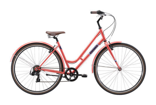 Apollo Mark II WS - Womens Urban Bike (Peach / Navy Blue / Sky Blue)