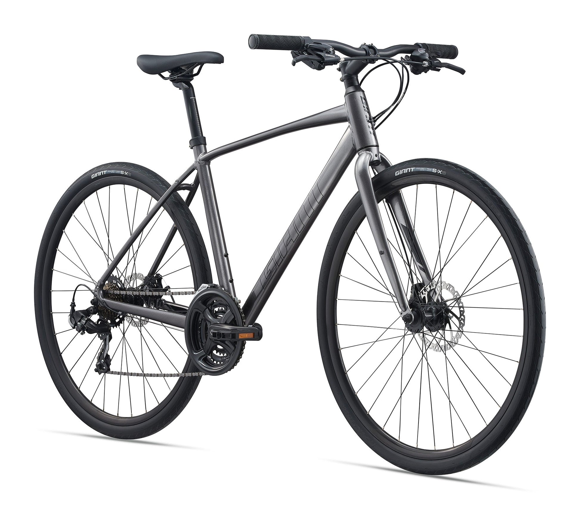 Giant Cross City 3 Disc (Metallic Black) Commuter Bike – The Bicycle Company