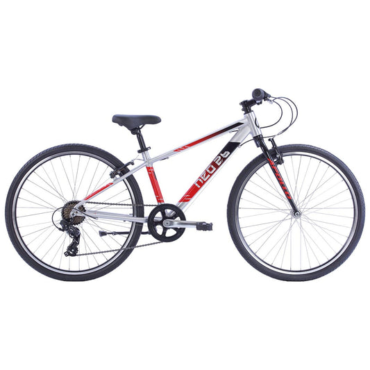 Neo+ 26 7s Boy's Bike (Brushed Alloy / Black, Red Fade)