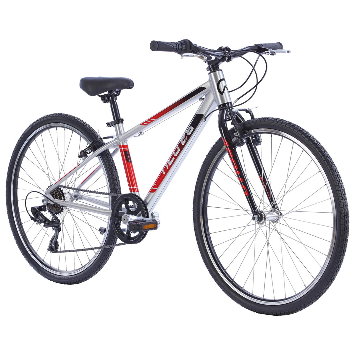 Neo+ 26 7s Boy's Bike (Brushed Alloy / Black, Red Fade)