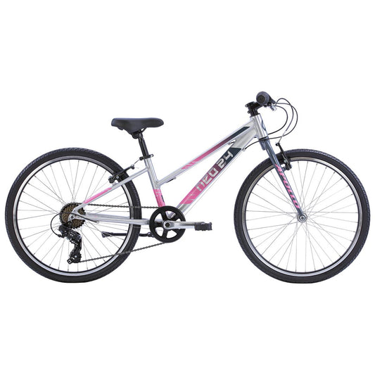 Neo+ 24 7s Girl's Bike (Brushed Alloy / Charcoal, Pink Fade)