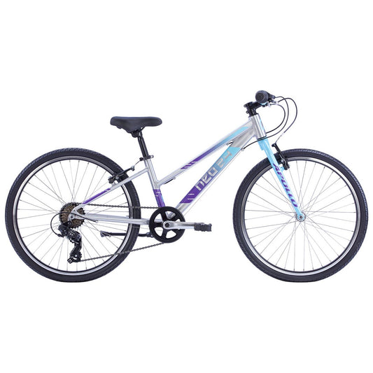 Neo+ 24 7s Girl's Bike (Brushed Alloy / Ice Blue, Purple Fade)