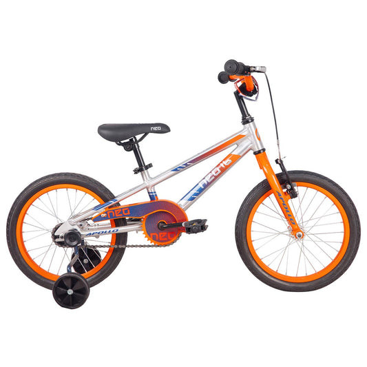 Neo+ 16 Boy's Bike (Brushed Alloy / Orange, Navy Blue Fade)