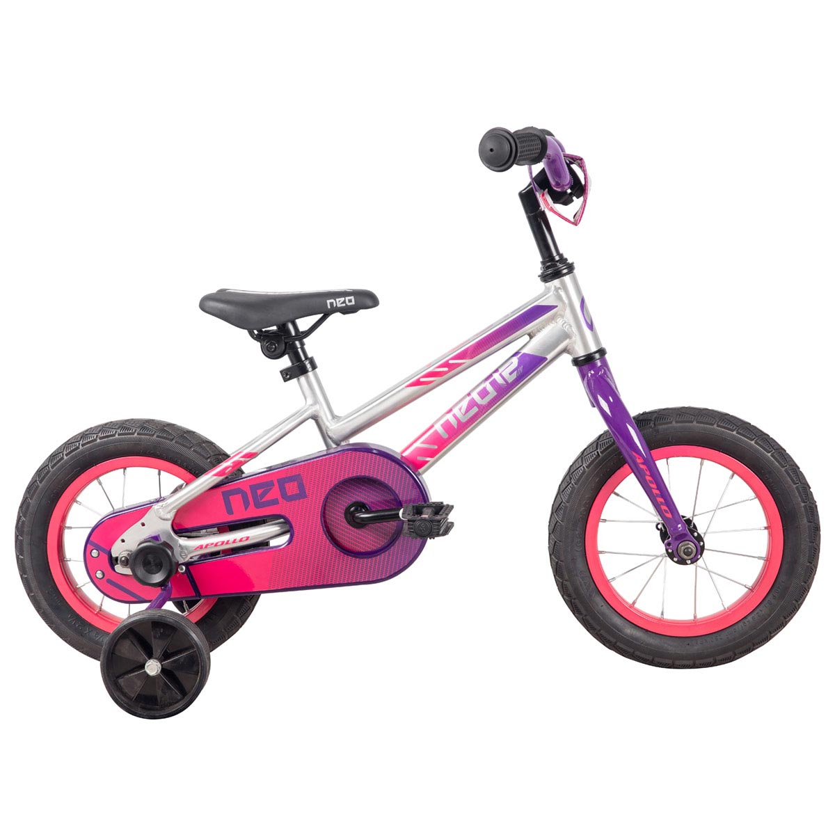 Neo+ 12 Girl's Bike (Brushed Alloy / Purple, Pink Fade)