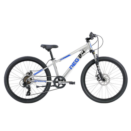 Neo Disc+ 24 7s Boy's Bike (Brushed Alloy / Blue / Black)