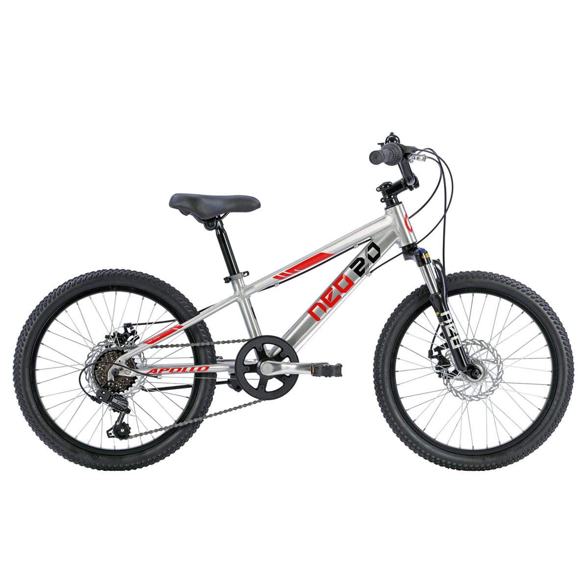 Neo Disc+ 20 6s Boy's Bike (Brushed Alloy / Red / Black)