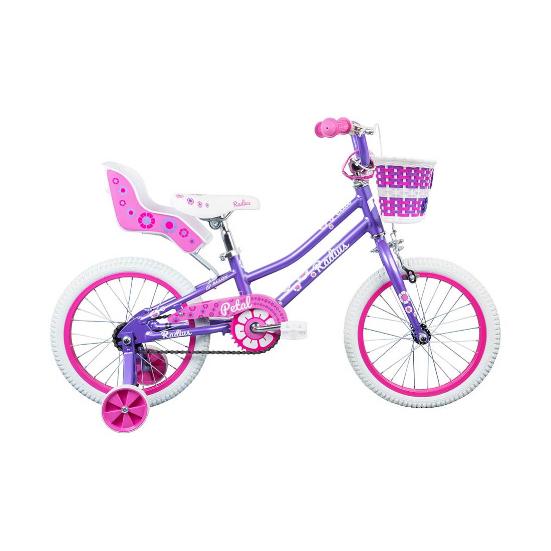 Radius Petal AL 16" Juvenile Bicycle (Gloss Lavender / Pink / White)