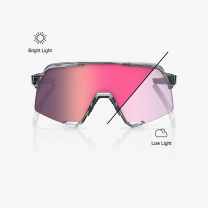 100% S3 Polished Translucent Grey Rose Gold Mirror Photochromic Lens 100%