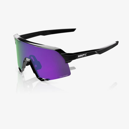 100% S3 Polished Black HiPER® Polarised Lavender Mirror Lens 100%