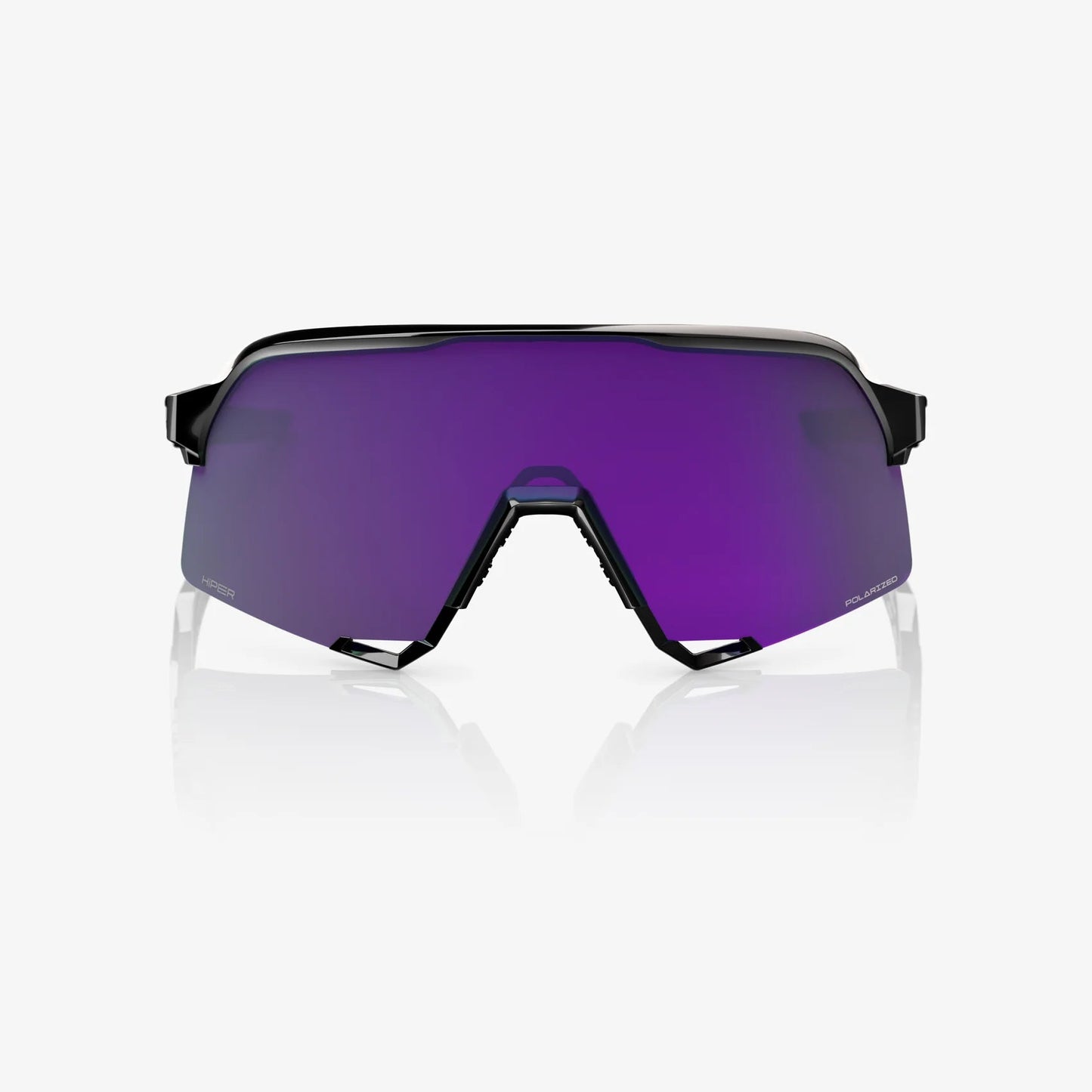 100% S3 Polished Black HiPER® Polarised Lavender Mirror Lens 100%