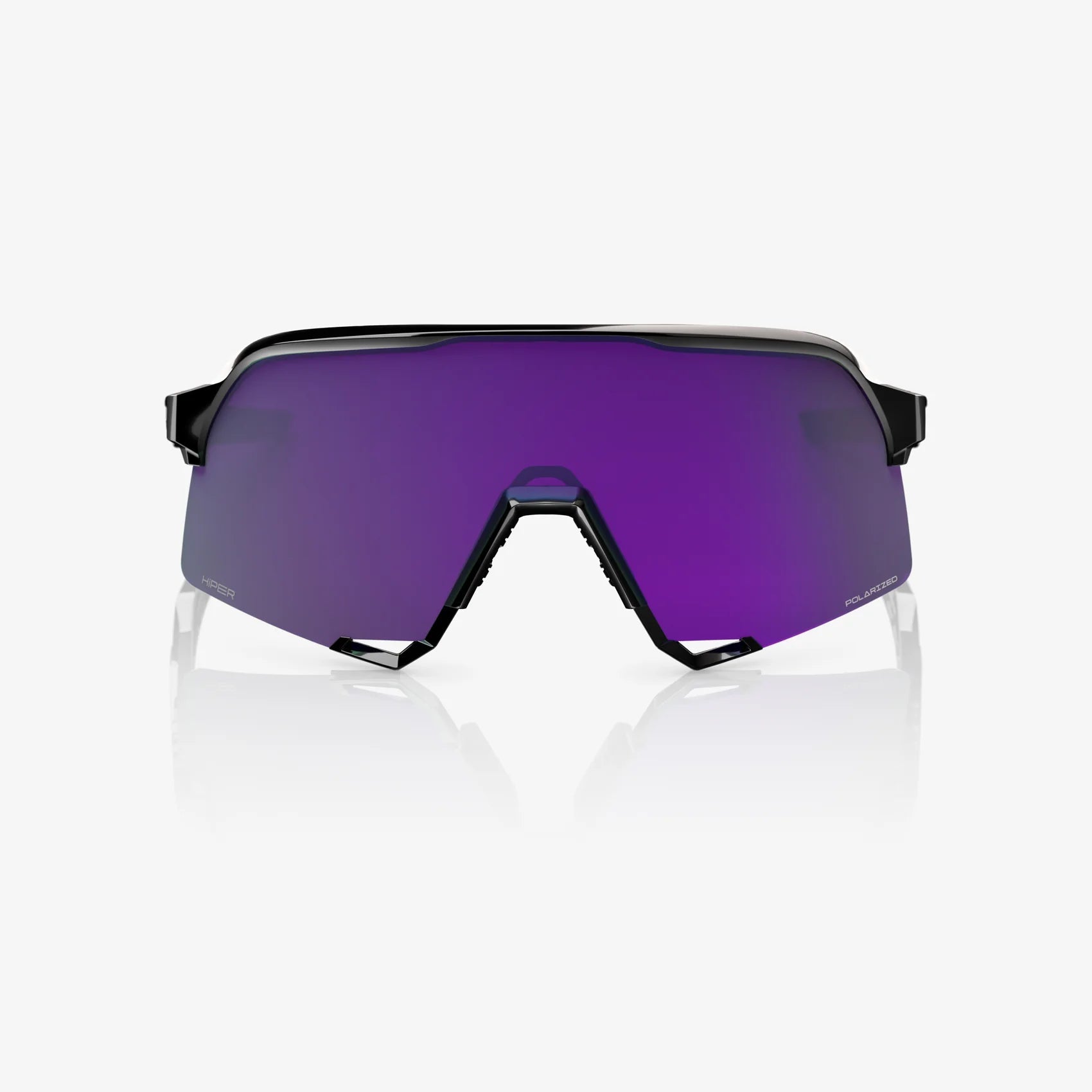 100% S3 Polished Black HiPER® Polarised Lavender Mirror Lens 100%