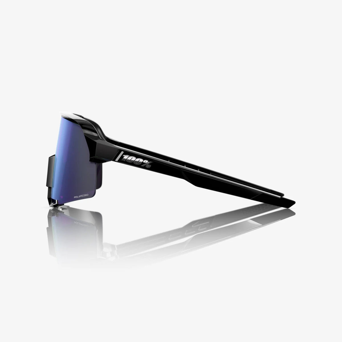 100% S3 Polished Black HiPER® Polarised Lavender Mirror Lens 100%