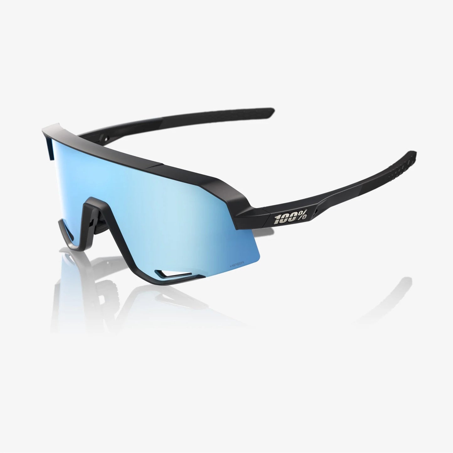 100% SLENDALE Matte Black HiPER Blue Multilayer Mirror Lens 100%