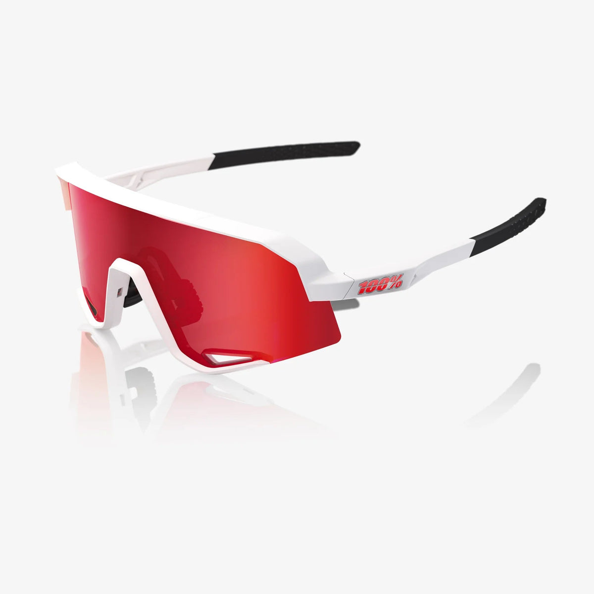 100% SLENDALE Matte White HiPER Red Multilayer Mirror Lens 100%