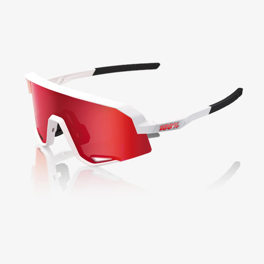 100% SLENDALE Matte White HiPER Red Multilayer Mirror Lens 100%